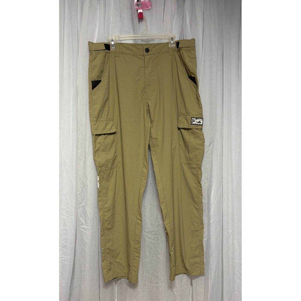 Pelagic Polaris Pants Men's 38 Khaki Performance Fishing Nylon Cargo Outdoor